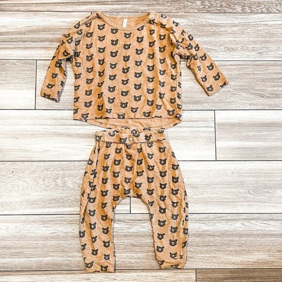 Rylee + Cru Black Bears Top and Pant Set, Size 12-18M - Picture 1 of 6
